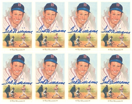 1989 Perez-Steele Ted Williams Signed Post Card Collection (8) (Beckett PreCert)
